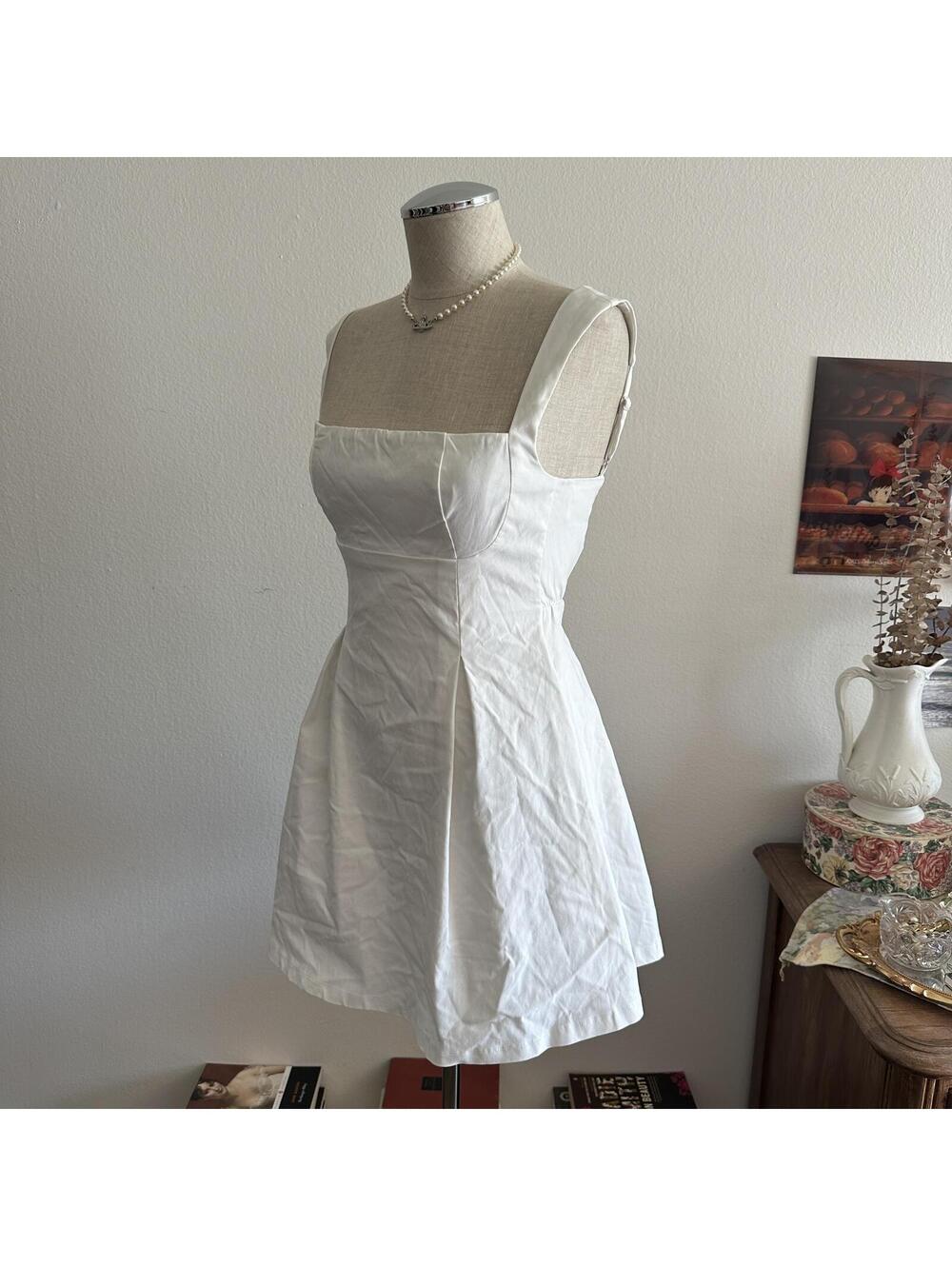 Princess Polly White Square Neck Mini Dress - Picture 3 of 8
